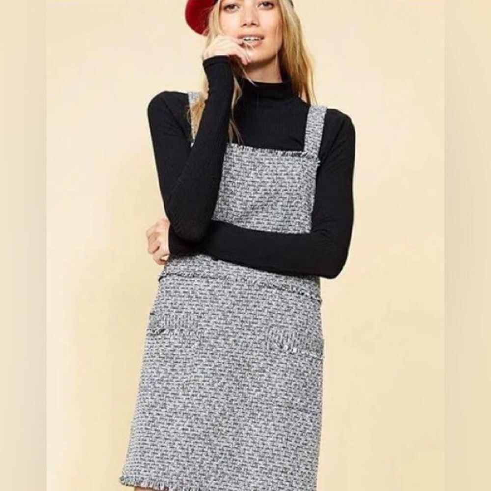 REVOLVE Black and Gray Tweed Dress - Picture 3 of 15